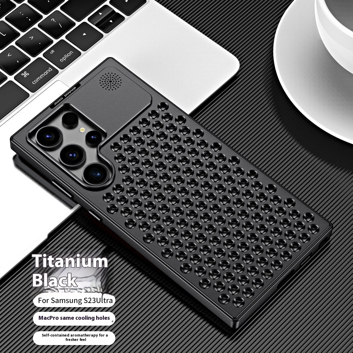 Spring Fastener Magnetic Suction Aluminum Alloy Heat Dissipation S24ultra Phone Case