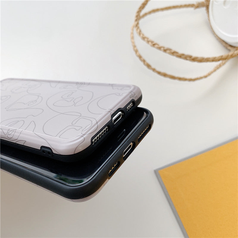 Compatible with Apple , Creative Personality Art Portrait Line Phone Case