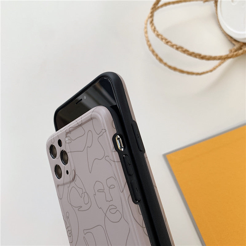 Compatible with Apple , Creative Personality Art Portrait Line Phone Case