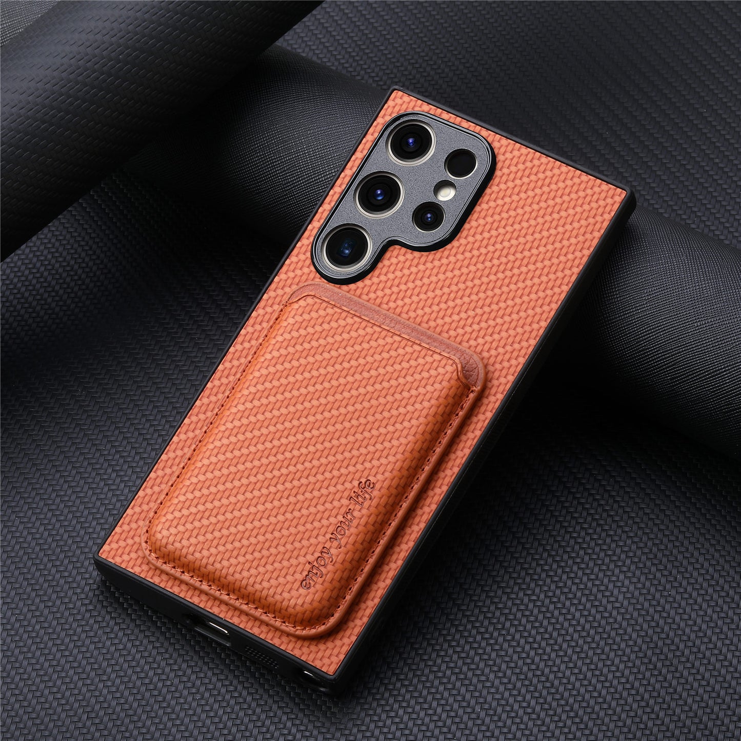 Suction Magsafe Two-in-one Card Holder Leather Phone Case