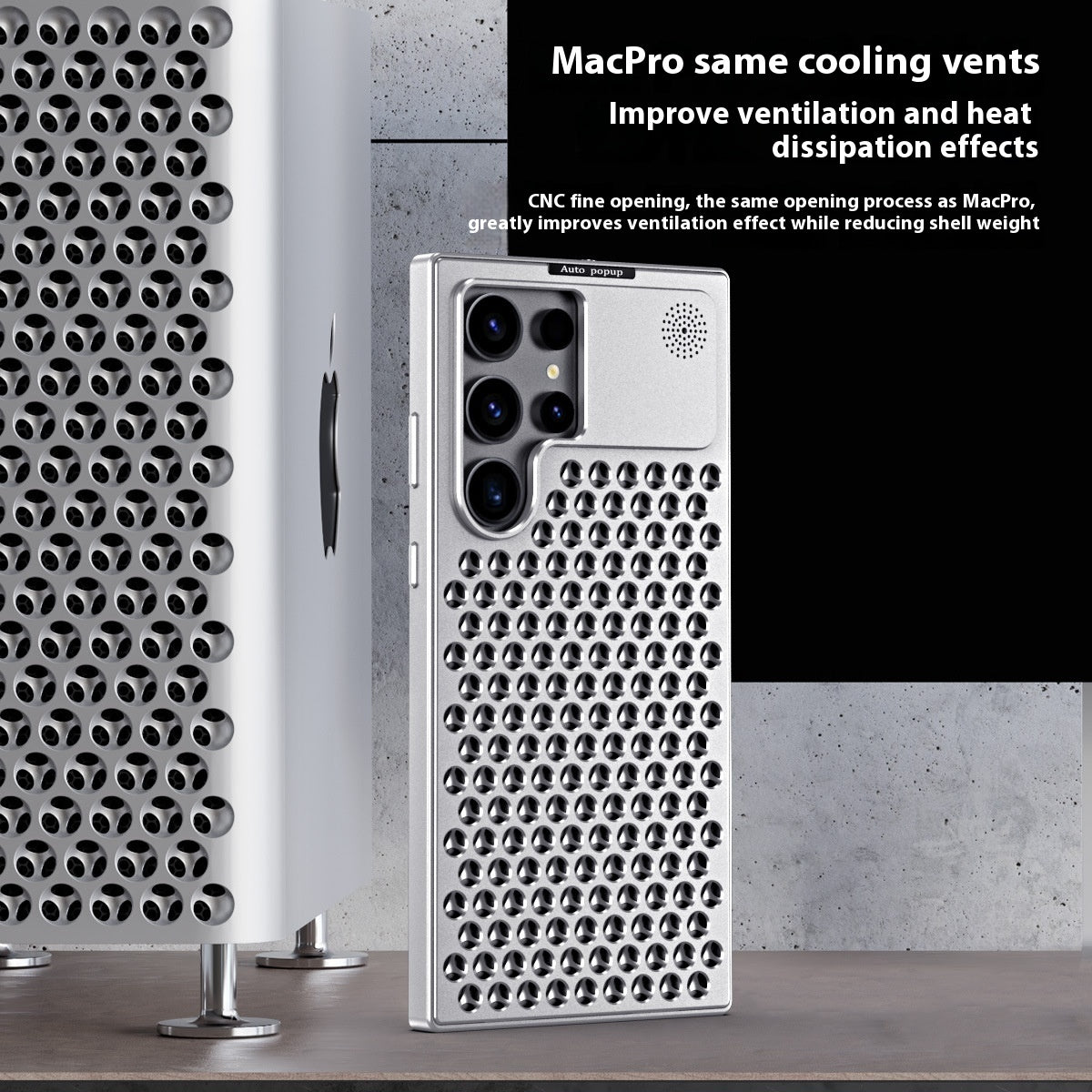 Spring Fastener Magnetic Suction Aluminum Alloy Heat Dissipation S24ultra Phone Case