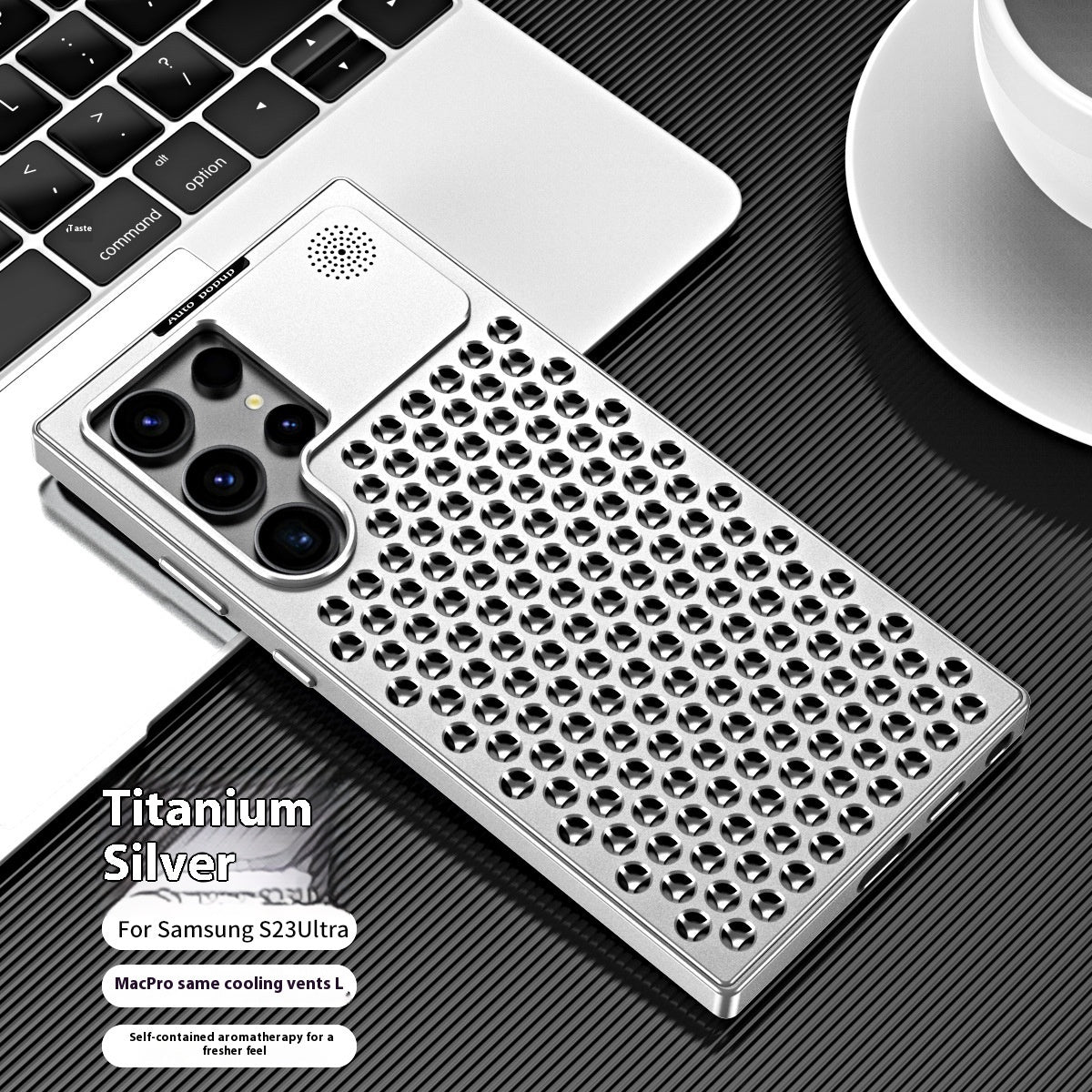 Spring Fastener Magnetic Suction Aluminum Alloy Heat Dissipation S24ultra Phone Case