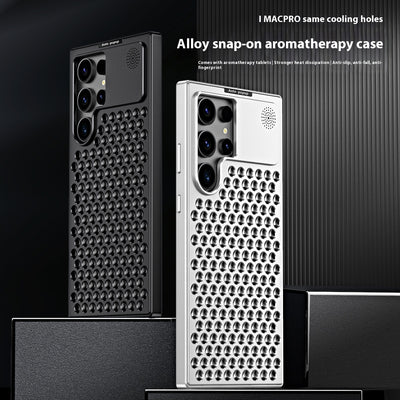 Spring Fastener Magnetic Suction Aluminum Alloy Heat Dissipation S24ultra Phone Case