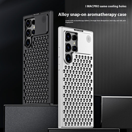 Spring Fastener Magnetic Suction Aluminum Alloy Heat Dissipation S24ultra Phone Case