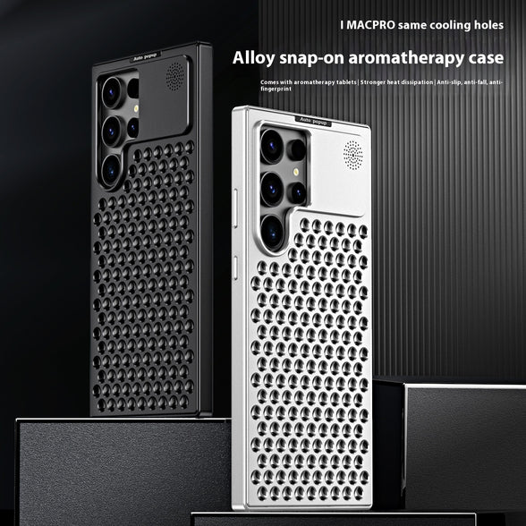 Spring Fastener Magnetic Suction Aluminum Alloy Heat Dissipation S24ultra Phone Case