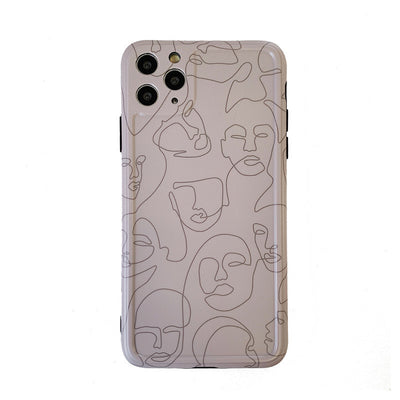 Compatible with Apple , Creative Personality Art Portrait Line Phone Case