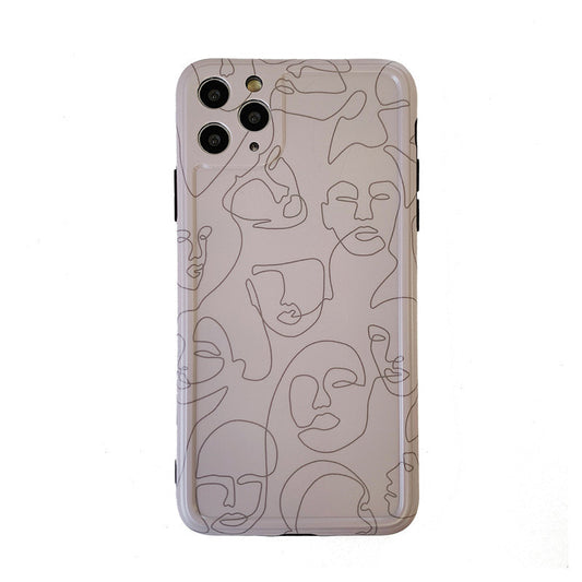 Compatible with Apple , Creative Personality Art Portrait Line Phone Case