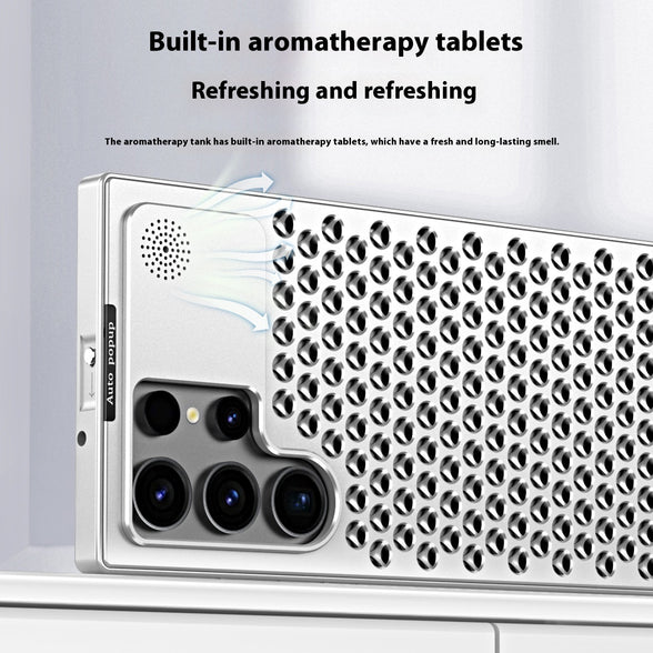 Spring Fastener Magnetic Suction Aluminum Alloy Heat Dissipation S24ultra Phone Case