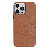 Premium Tan Leather Lychee Pattern Phone Case