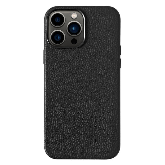 Premium Tan Leather Lychee Pattern Phone Case