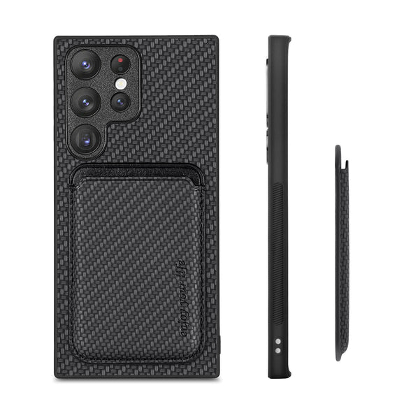 Suction Magsafe Two-in-one Card Holder Leather Phone Case