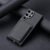 Suction Magsafe Two-in-one Card Holder Leather Phone Case