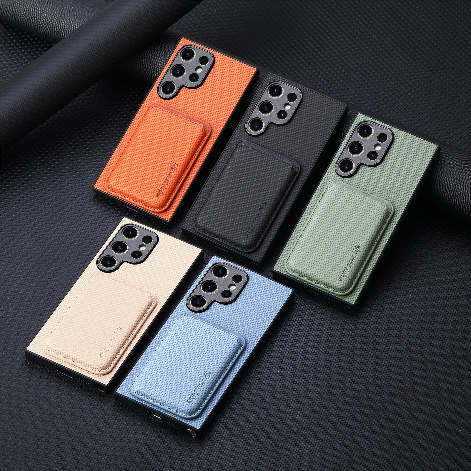 Suction Magsafe Two-in-one Card Holder Leather Phone Case