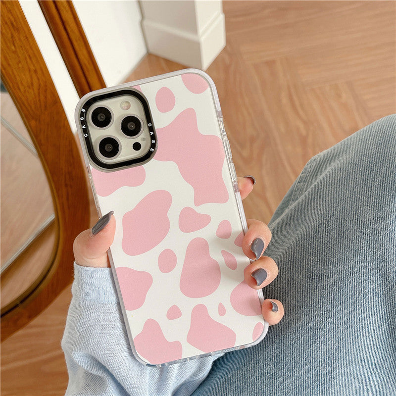 Cow print silicone phone case