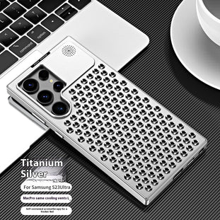 Spring Fastener Magnetic Suction Aluminum Alloy Heat Dissipation S24ultra Phone Case