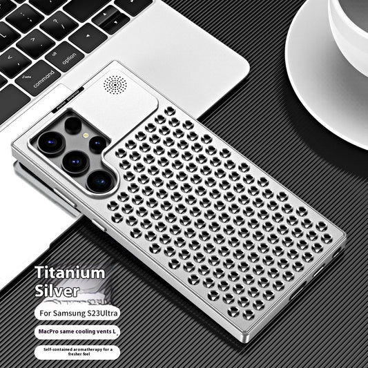Spring Fastener Magnetic Suction Aluminum Alloy Heat Dissipation S24ultra Phone Case